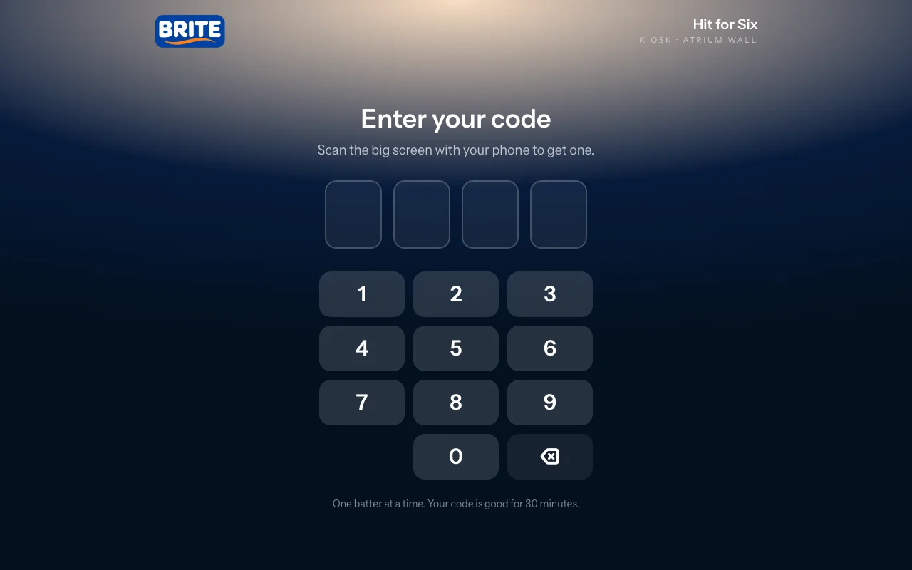 Kiosk code keypad